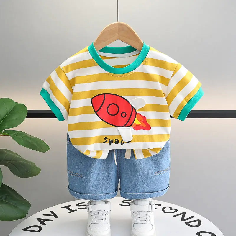 Conjunto infantil menino foguete